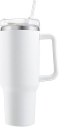 Thermobecher: mit Strohhalm, doppelwandig, aus Edelstahl, isoliert, 1200ml