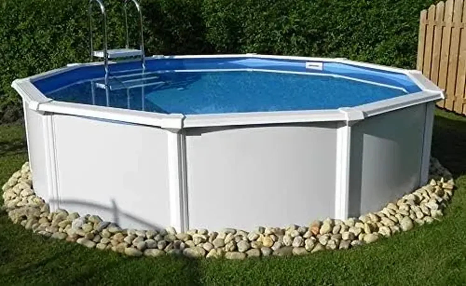 Rundes Stahlwandpool Kreta 450 x 120 cm mit Skimmer und breitem Handlauf