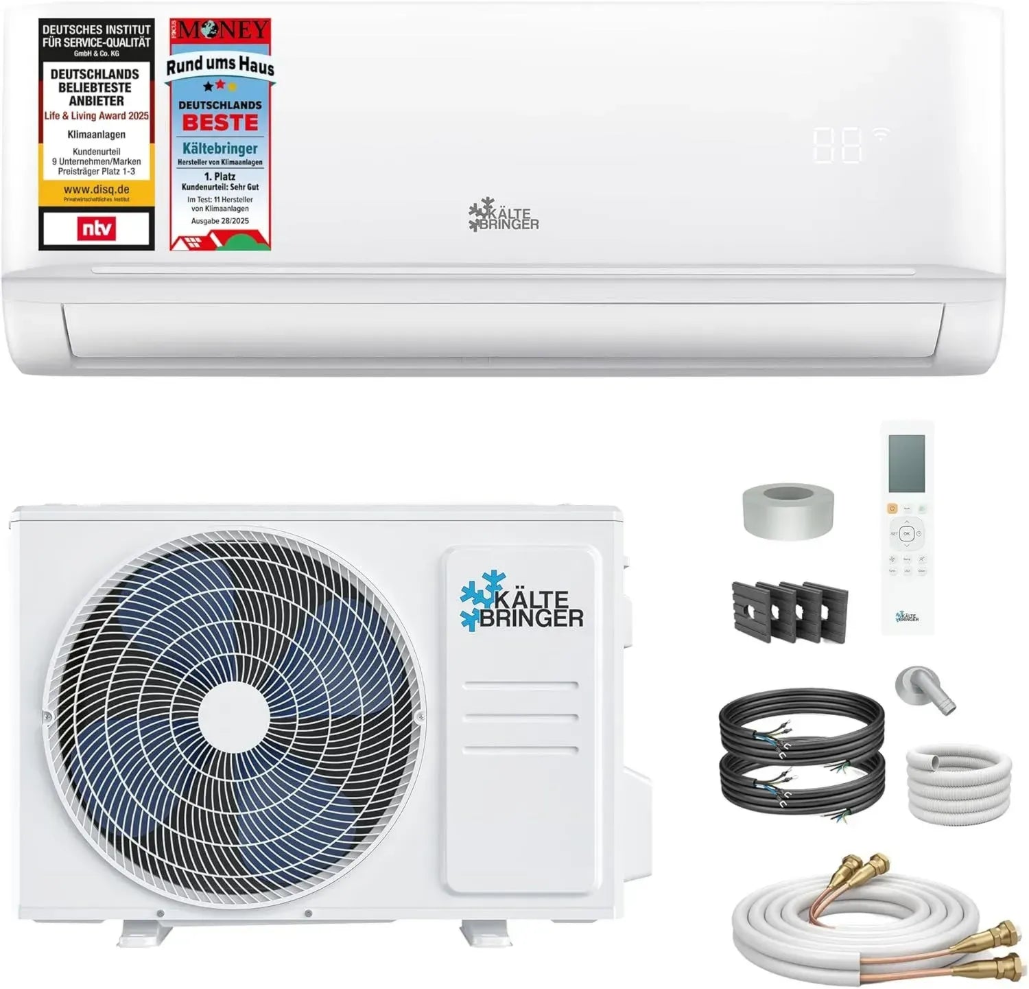 Leiser Split-Klimaanlagen mit WiFi & App, 18000 BTU - Effiziente Kühl- und Heizfunktion bis 91qm